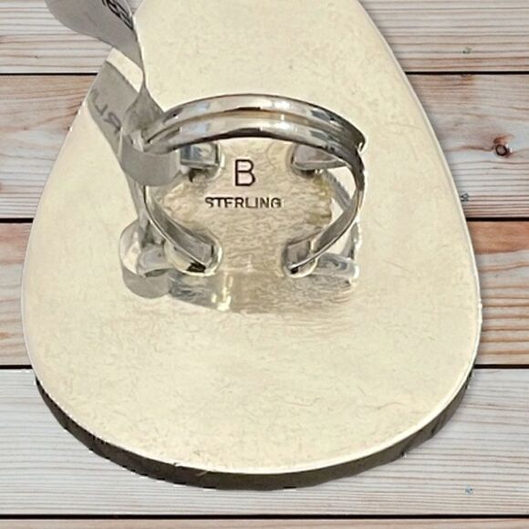 MONTANA Agate Large Teardrop Sterling Silver Ring - Picture 4 of 10